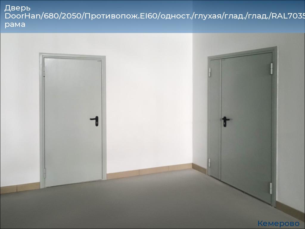 Дверь DoorHan/680/2050/Противопож.EI60/одност./глухая/глад./глад./RAL7035/лев./угл. рама, www.kemerovo.doorhan.ru