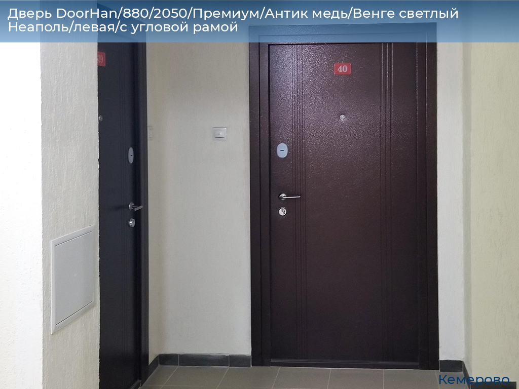 Дверь DoorHan/880/2050/Премиум/Антик медь/Венге светлый Неаполь/левая/с угловой рамой, www.kemerovo.doorhan.ru