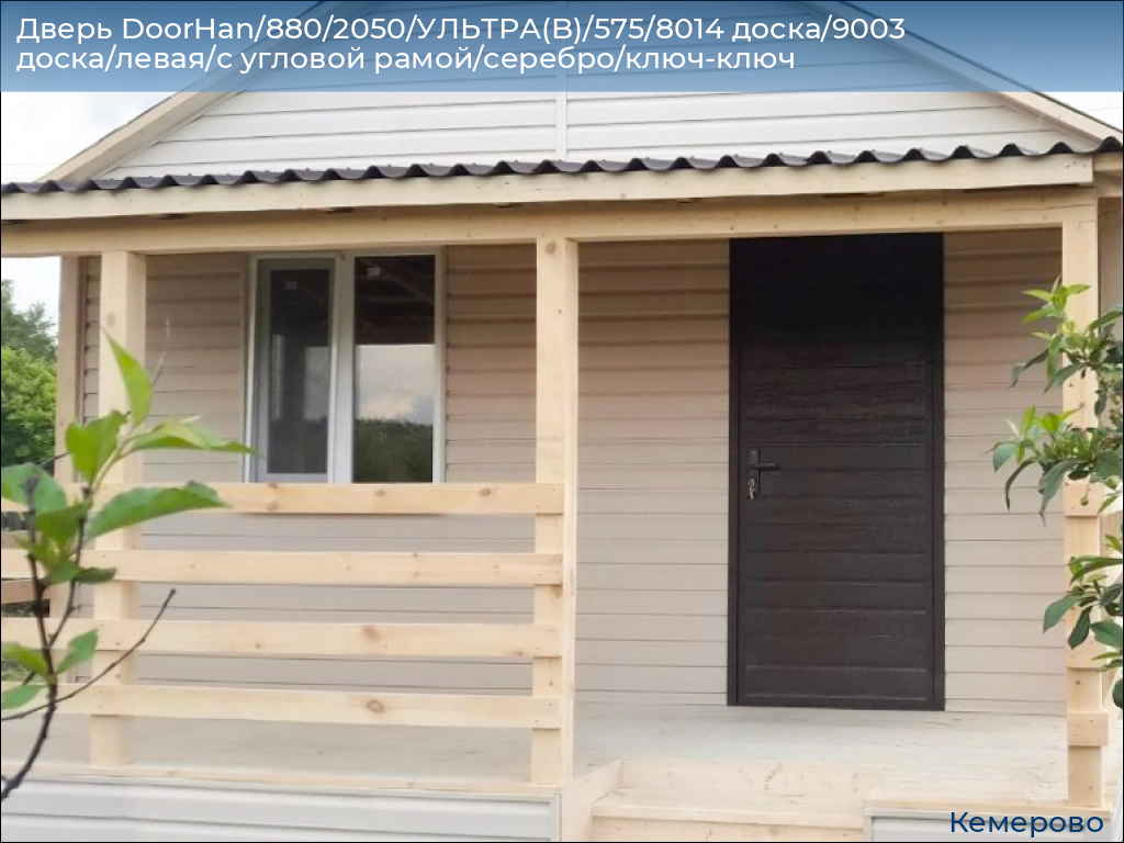 Дверь DoorHan/880/2050/УЛЬТРА(B)/575/8014 доска/9003 доска/левая/с угловой рамой/серебро/ключ-ключ, www.kemerovo.doorhan.ru